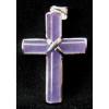 Silver and Lavender Jade Cross Pendant