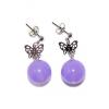 Pretty Lavender Jade Butterfly Earrings
