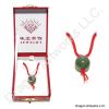 Olive Green Jade Bead Chinese Cord Necklace