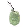 Chinese Green Jade Pendant of Horse with Golden Ingots