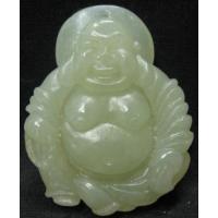 Chinese Green Jade Happy Buddha Belly Pendant