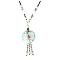 Chinese Cute Beads Jade Fish Necklace