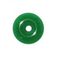 Chinese Green Jade Pi Disc Pendant for Necklace