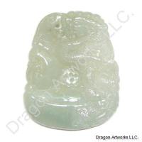 Carved Jade Dragon Necklace Pendant of Prosperity