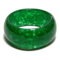 Auspicious Wide Green Jade Ring Band