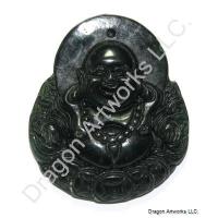 Black Jade Fat Buddha Pendant of Joy