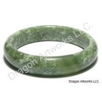 Elegant Chinese Green Jade Bangle of Luck