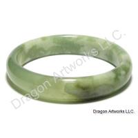 Demure Chinese Green Jade Bangle Bracelet