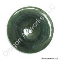 Dark Green Jade Pi Disc Pendant of Joy