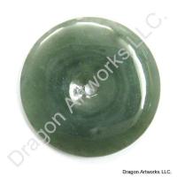 Chinese Green Jade Pi Disc Pendant of Perfection