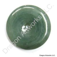 Dark Green Jade Pi Disc Pendant of Security