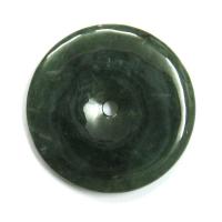 Chinese Fengshui Green Jade Pi Disc Pendant