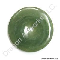 Green Jade Pi Disc Pendant of Calmness