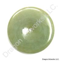 Sparkling Green Jade Pi Disc Pendant