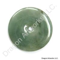 Green Jade Pi Disc Pendant with Watchful Eye