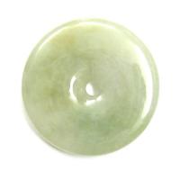 Green Chinese Jade Pi Disc Pendant of Good Health
