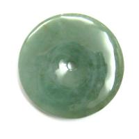 Impeccable Pure Green Jade Pi Disc Pendant