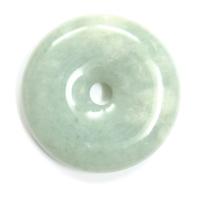 Longevity Blessings Green Jade Pi Disc Pendant