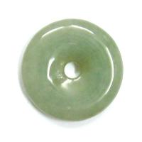 Green Jade Chinese Pi Disc Pendant of Love