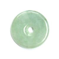 Youthful Jade Pi Disc Pendant - Light Green