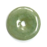 Lucky Chinese Green Jade Pi Disc Pendant