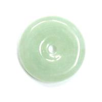 Translucent Light Green Jade Pi Disc Pendant