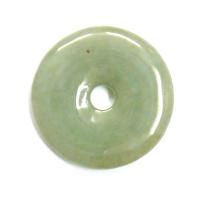 Green Jade Chinese Pi Disc Pendant