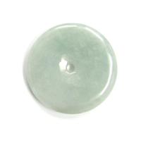 Chinese Good Health Green Jade Pi Disc Pendant