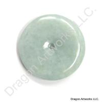 Pure White Green Jade Pi Disc Pendant