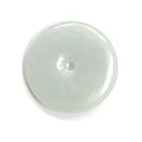 Very Light Green Jade Pi Disc Pendant of Joy