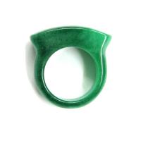 Graceful Chinese Dark Green Jade Ring
