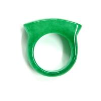 Radiant Chinese Jade Ring - Emerald Green Color
