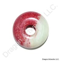 Thick Red and Light Green Pi Disc Pendant