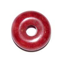 Thick Red Jade Pi Disc Pendant of Love
